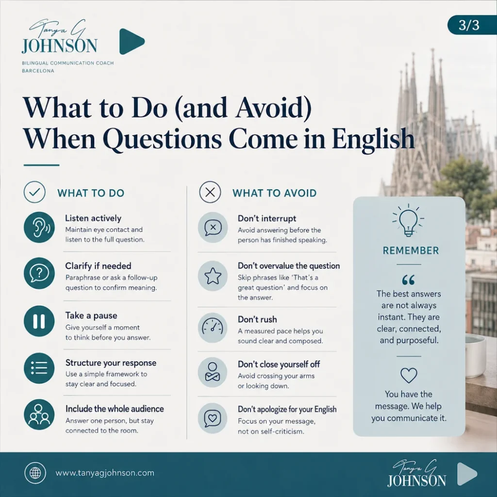 How to answer questions in English under pressure